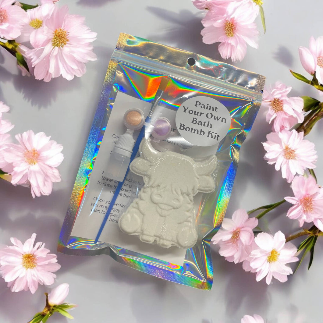 Highland Cow Paint Your Own Bath Bomb Kit