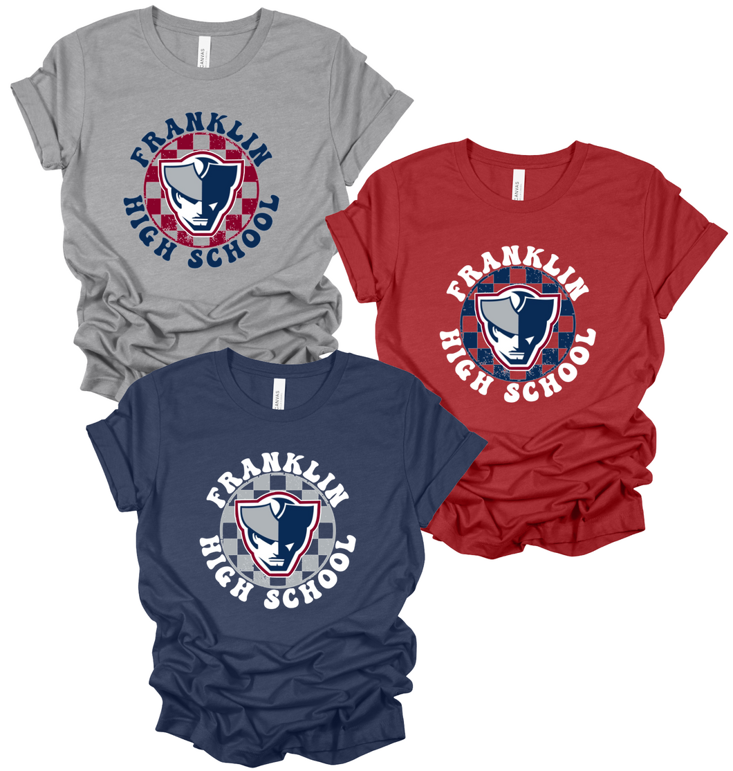 Short Sleeve Checkered Franklin Patriots