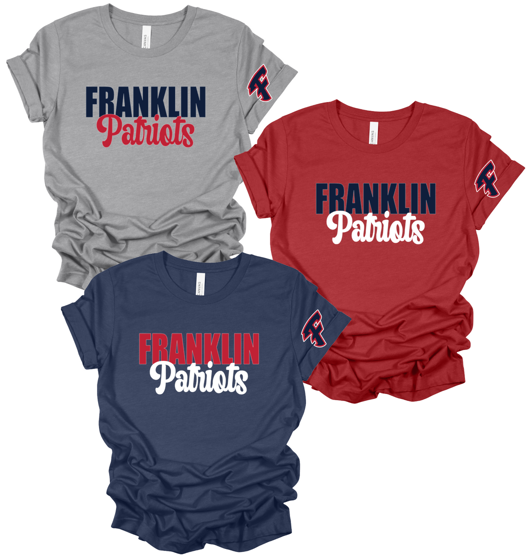 Short Sleeve Franklin Patriots w/ Sleeve Design