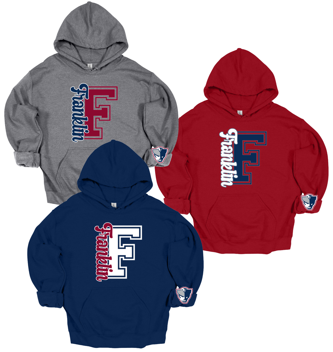 Franklin Patriots Big F w/ Sleeve Design Crewneck/Hoodie