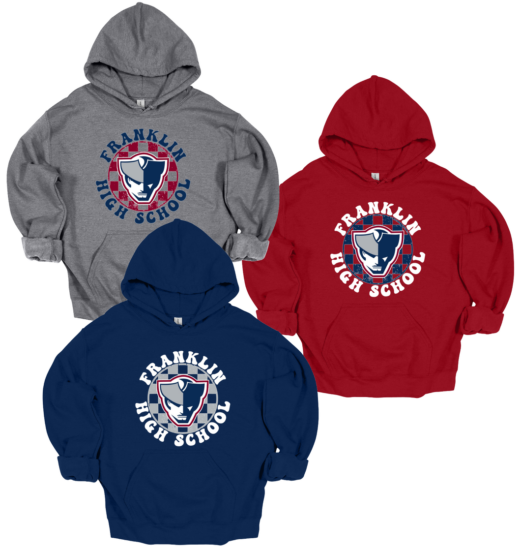 Franklin Patriots Checkered Patriot Crewneck/Hoodie