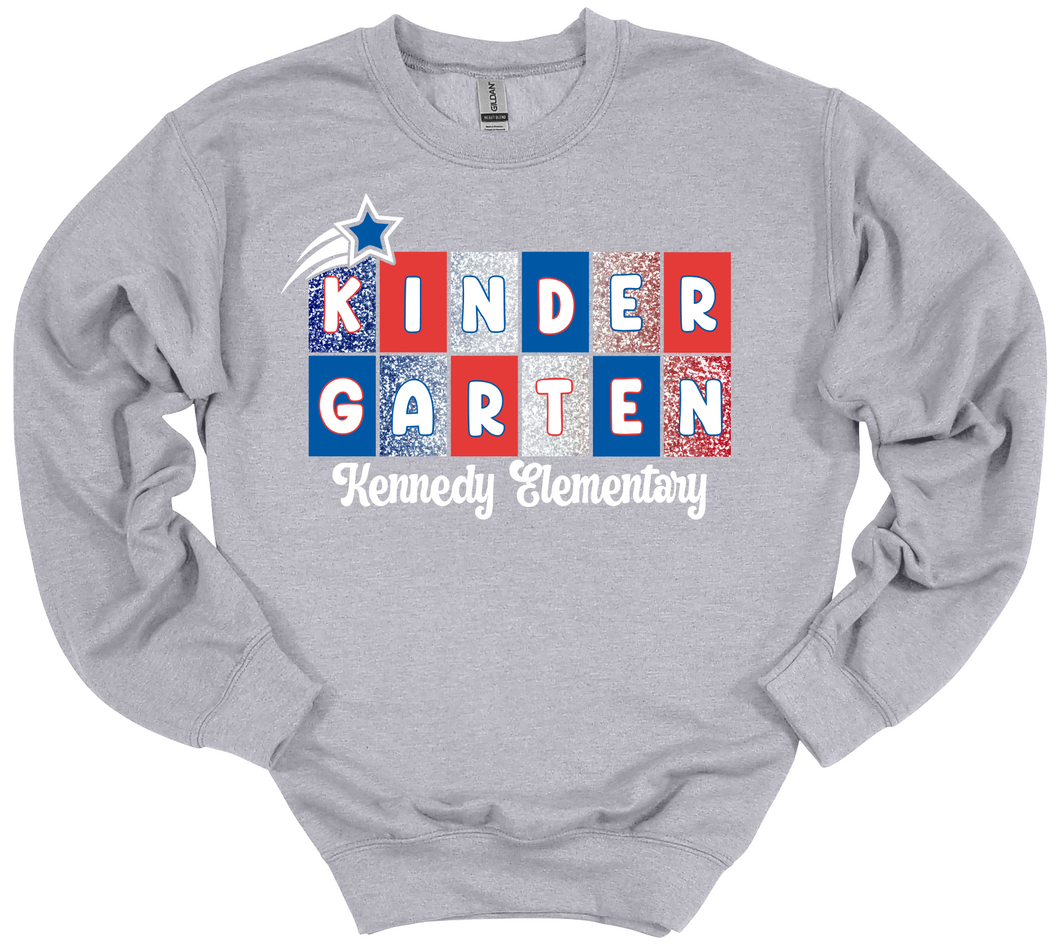 Kennedy Elementary Multi Glitter Blocks Crewneck/Hoodie