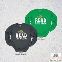 Load image into Gallery viewer, Gildan Read Like A Gator Hoodie/Crewneck
