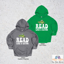 Load image into Gallery viewer, Gildan Read Like A Gator Hoodie/Crewneck
